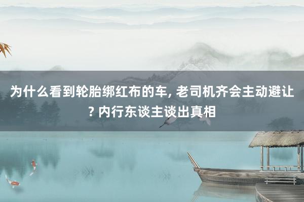 为什么看到轮胎绑红布的车, 老司机齐会主动避让? 内行东谈主谈出真相