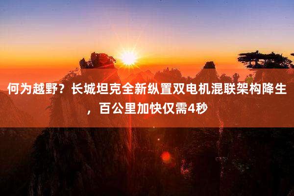 何为越野？长城坦克全新纵置双电机混联架构降生，百公里加快仅需4秒