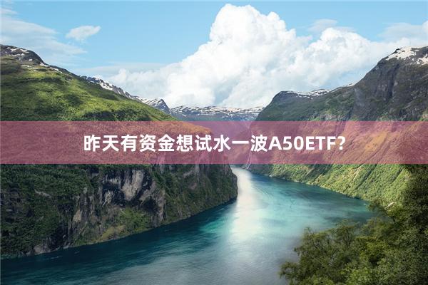 昨天有资金想试水一波A50ETF？