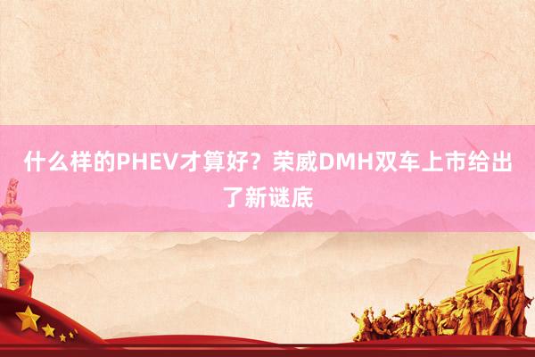 什么样的PHEV才算好？荣威DMH双车上市给出了新谜底