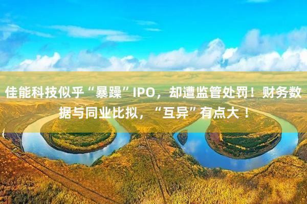 佳能科技似乎“暴躁”IPO，却遭监管处罚！财务数据与同业比拟，“互异”有点大 ！